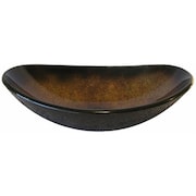NOVATTO Novatto NOHP-G008-8031 Oval Glass Vessel Sink  Hand Painted Tempered Glass  Black and Orange NOHP-G008-8031